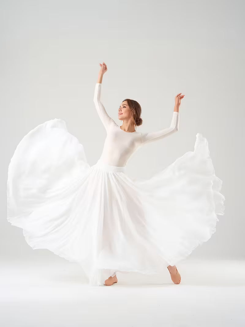 Drestival Women's White Velvet Ballet Dress